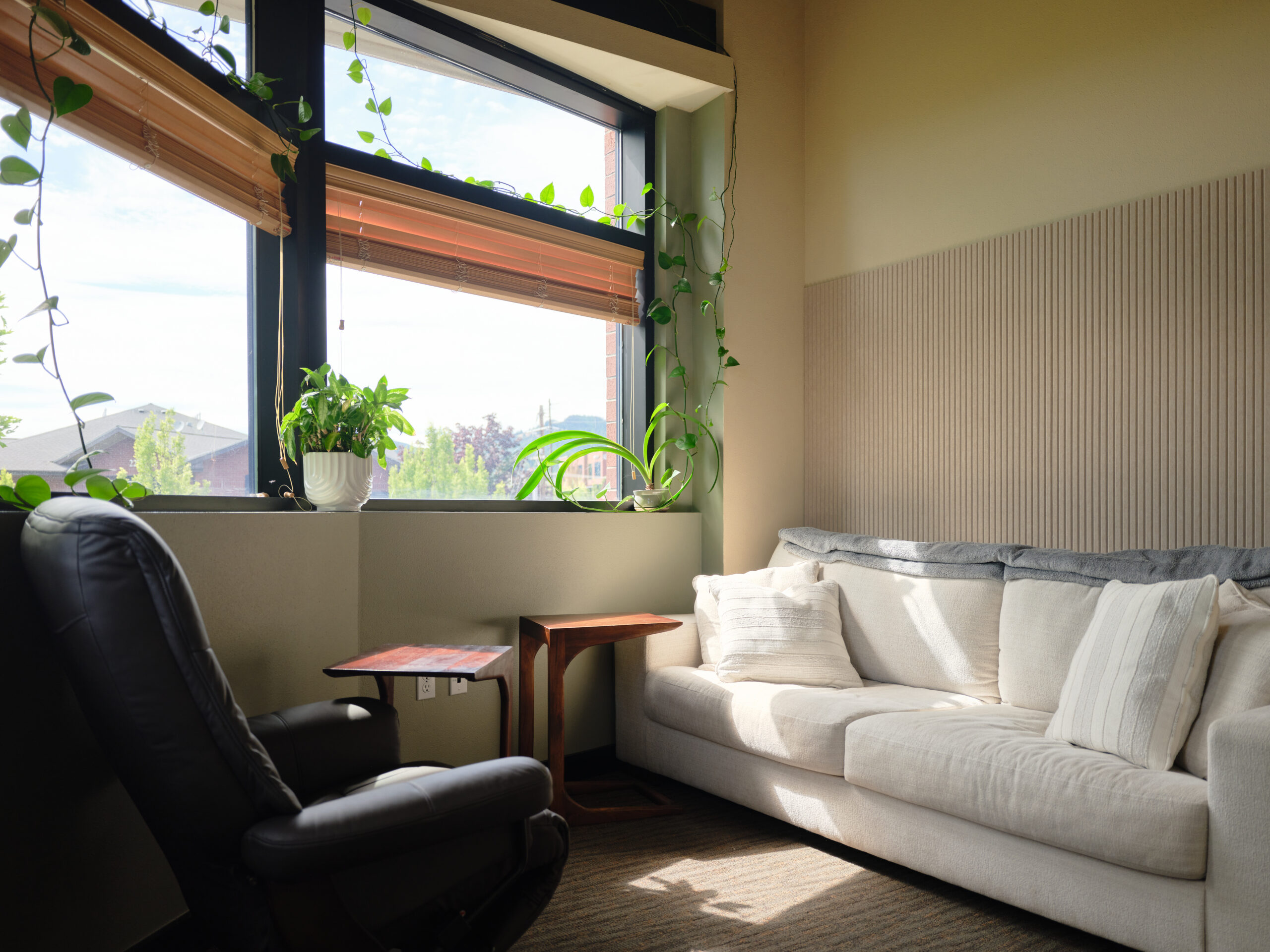 The Bird's Nest facilitation room at Unstuck Psilocybin Treatment Center in Corvallis, Oregon